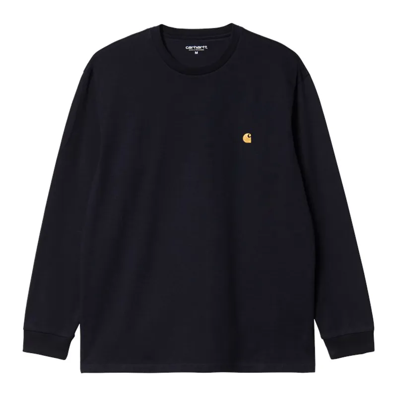 Carhartt WIP L/S Chase T-Shirt - Dark Navy/Gold